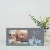 Cerf dans un Faire-part de naissance de terrain (Debout devant)