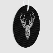 Cerf d'argent sur le décor de fibre de carbone (devant)