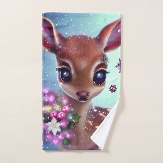 Cerf de bébé doux et adorable (Serviette à main)
