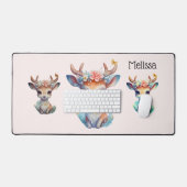 Cerf de Bébé mignon avec Antlers et Fleurs (Clavier et souris)