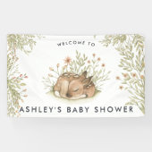 Cerf de forêt | Bannière de bienvenue du baby show (Horizontal)