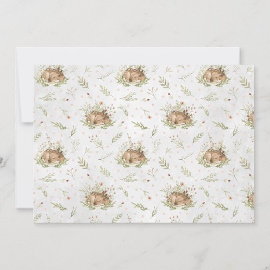 Cerf de forêt | Forêt Invitation de fête d'anniver (Dos)