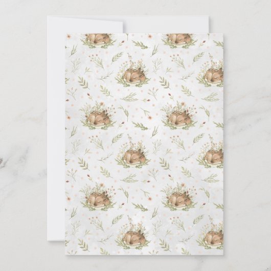 Cerf de forêt | Forêt Invitation de fête d'anniver (Dos)