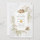 Cerf de forêt | Invitation au Baby shower forestie (Devant)