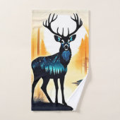 Cerf de la forêt mystique (Serviette à main)