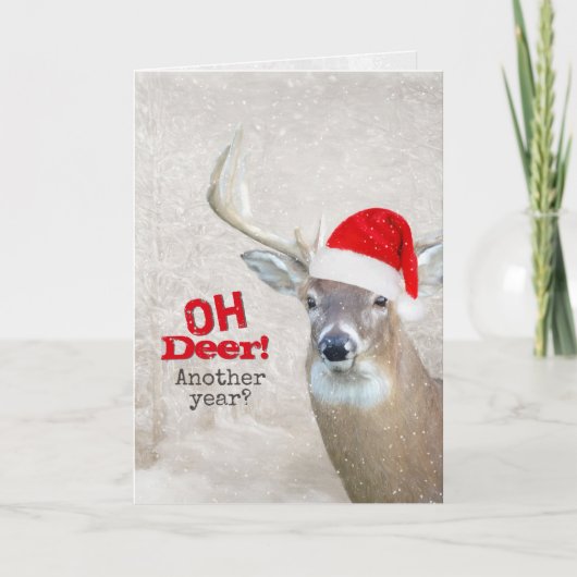 Cerf de Noël avec carte de vacances Casquette Père (Devant)