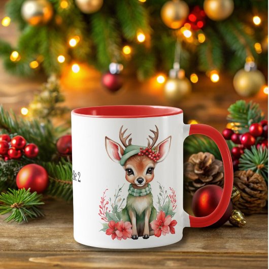 Cerf de Noël avec Mug Casquette vert