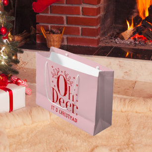 Cerf de Noël drôle d'illustration grand sac cadeau