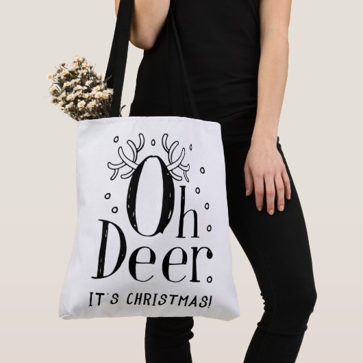 Cerf de Noël drôle d'illustration grand sac fourre (De près)
