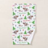 cerf de Noël fou (Serviette à main)