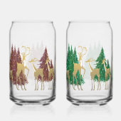 Cerf d'hiver neigeux en forêt boisée (Recto)