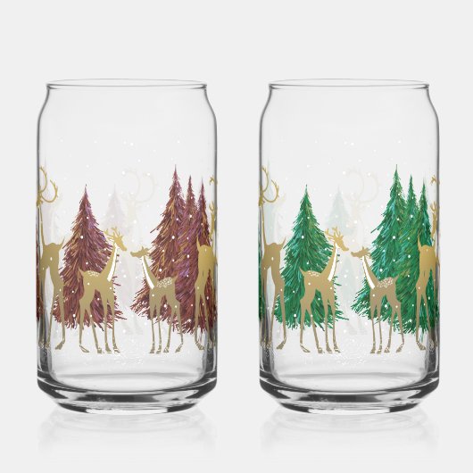 Cerf d'hiver neigeux en forêt boisée (Droite)