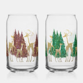 Cerf d'hiver neigeux en forêt boisée (Verso)