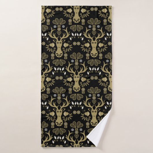 Cerf d'or scandinave moderne (Serviette de bain)