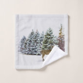 Cerf en hiver Wonderland jeu de serviettes de vaca (Gant de toilette)