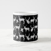 Cerf en silhouette rustique sur Mug Black Specialt (Devant)