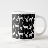 Cerf en silhouette rustique sur Mug Black Specialt (Droite)