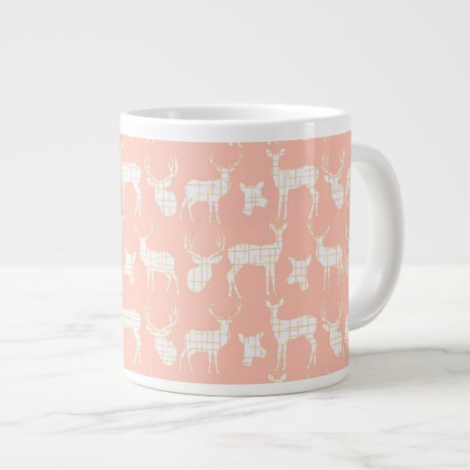 Cerf en silhouette rustique sur Mug de spécialités (Devant droit)
