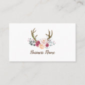 cerf, fleurs carte de visite (Devant)