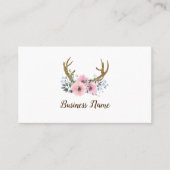 cerf, fleurs carte de visite (Devant)