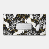Cerf floral de Noël doré en fleurs (Clavier et souris)
