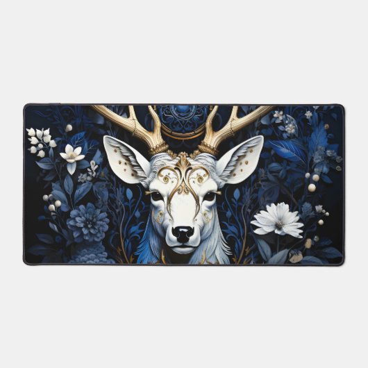 Cerf gothique floral céleste de minuit (Recto)
