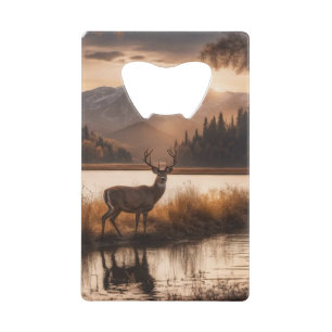 Cerf imposant sur un lac de montagne