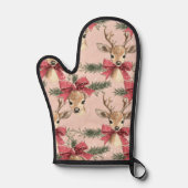 Cerf mignon avec Bow rouge | Noël rose (Recto)