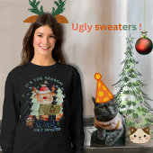 Cerf Mignon en Pull-Over Laid Sweatshirt Foncé