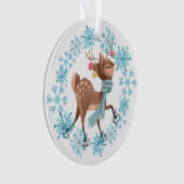 Cerf mignon sur patins Fluge de neige Wreath (devant)
