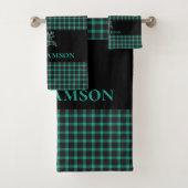 Cerf Monogramme Rustique Plaid | Vert Turquoise no (En situation)