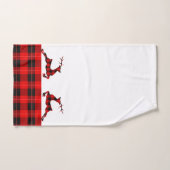 Cerf rouge et noir en plaid et bordure (Serviette à main)
