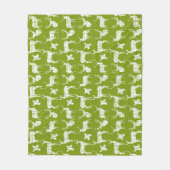 Cerf rustique blanc sur couverture en polaire vert (Devant)