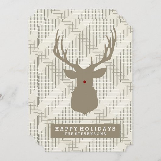 Cerf RUSTIQUE | CARTE DE VACANCES PAYÉE (Devant / Derrière)