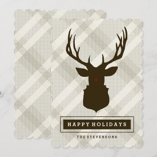 Cerf RUSTIQUE | CARTE DE VACANCES PAYÉE (Devant / Derrière)
