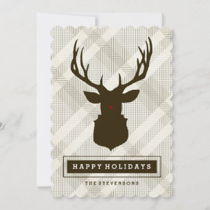Cerf RUSTIQUE CARTE DE VACANCES PAYÉE
