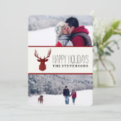 Cerf RUSTIQUE | CARTE PHOTO DE VACANCES PAYÉES (Debout devant)