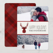 Cerf RUSTIQUE | CARTE PHOTO DE VACANCES PAYÉES (Devant / Derrière)