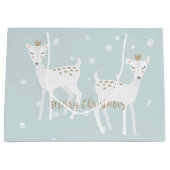 Cerf - Sac cadeau de Noël bleu doux mou (Devant)