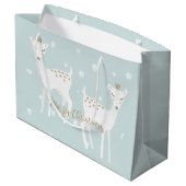 Cerf - Sac cadeau de Noël bleu doux mou (Dos Angle)