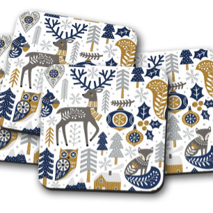 Cerf scandinave Ensemble de Dessous de verre de