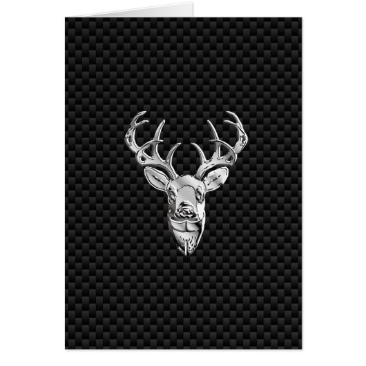 Cerf Symbolique en argent sur impression en fibre  (Devant)