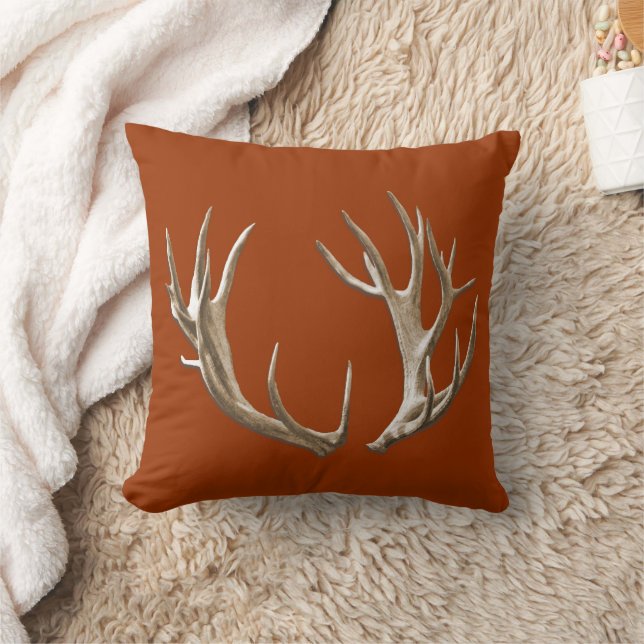 Cerfs Antlers Orange Animal Nature Jeter Oreiller (Couverture)