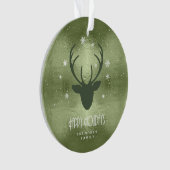 Cerfs Antlers Silhouette & Snowflakes Green ID861 (devant)