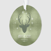 Cerfs Antlers Silhouette & Snowflakes Green ID861 (devant)