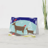 Cerfs communs, arbres de Noël et cartes de voeux (Dos)