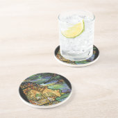 Cerfs communs aux dessous de verre en verre (Côté)