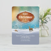 Cerfs communs dans la carte de voeux de Noël de (Debout devant)