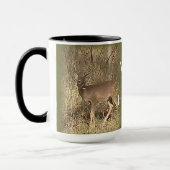 CERFS COMMUNS dans la TASSE de CAFÉ EN BOIS (Gauche)