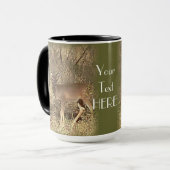 CERFS COMMUNS dans la TASSE de CAFÉ EN BOIS (Devant gauche)